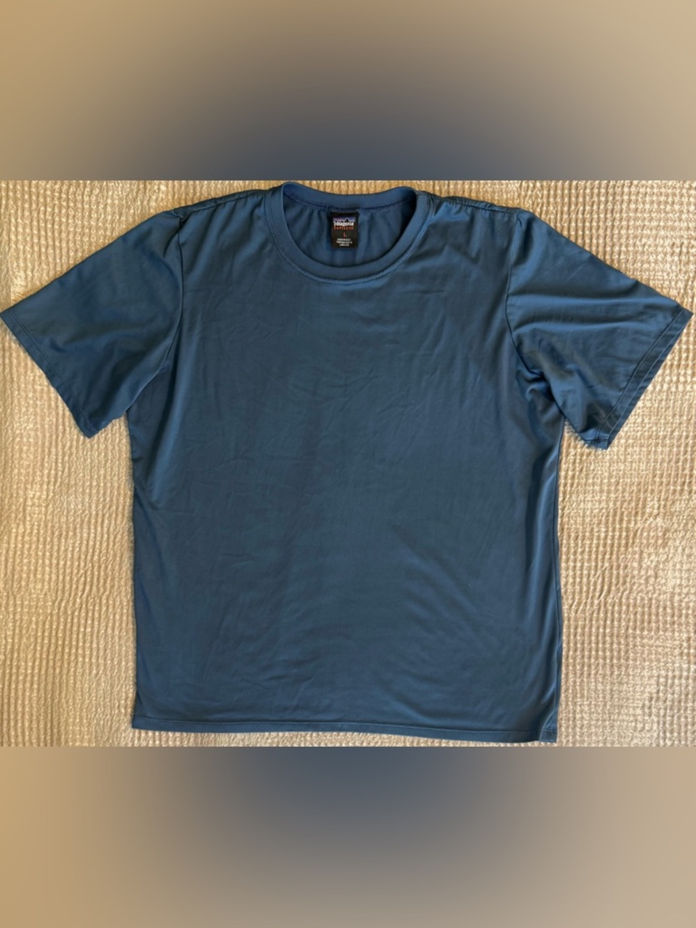 Vintage Patagonia Capilene Mens Large Blue USA Made Performance Base Layer Shirt